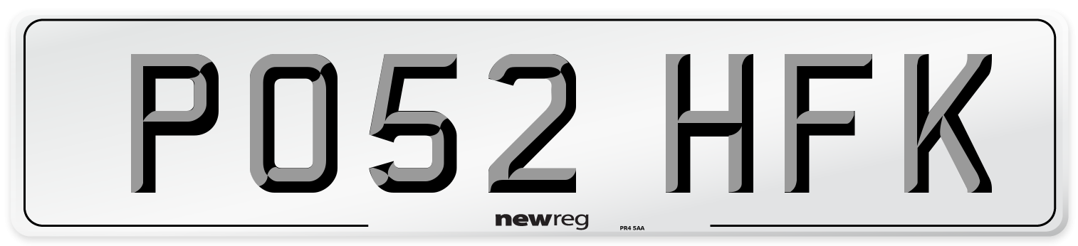 PO52 HFK Number Plate from New Reg